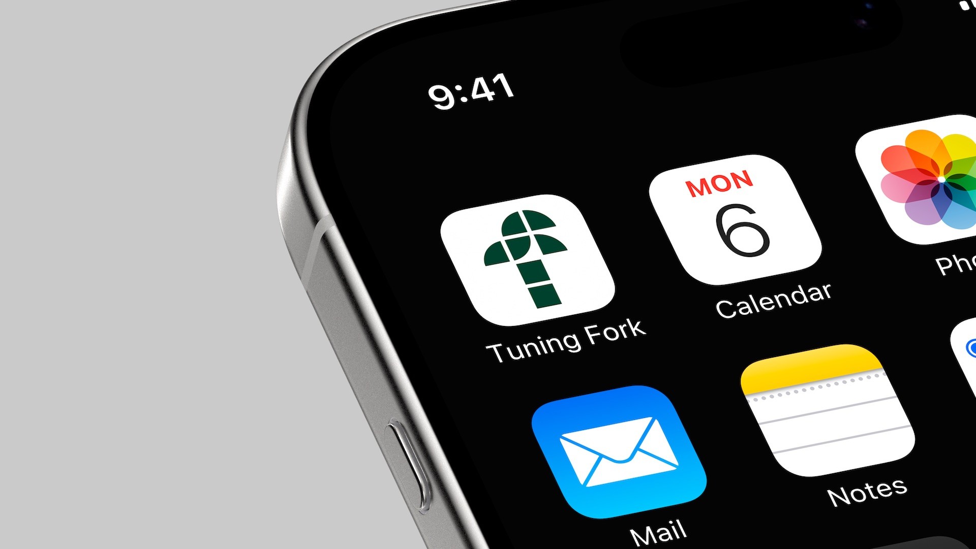 Tuning Fork Solutions app icon on a phone