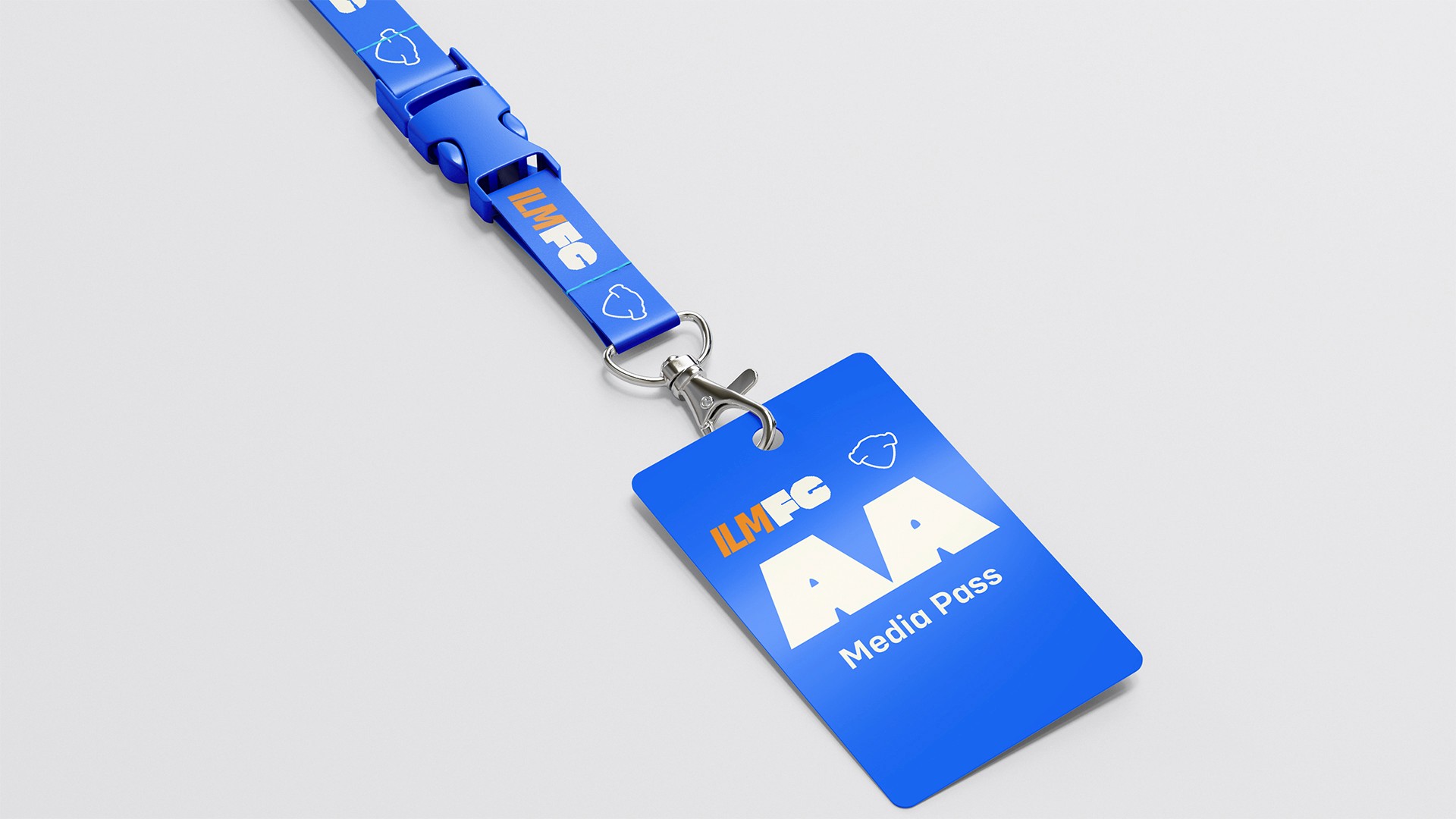 Wilmington FC media pass on a lanyard